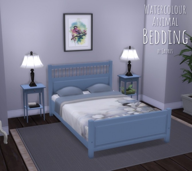 Sims 4 Watercolour Animal Bedding by SaurusSims at Mod The Sims