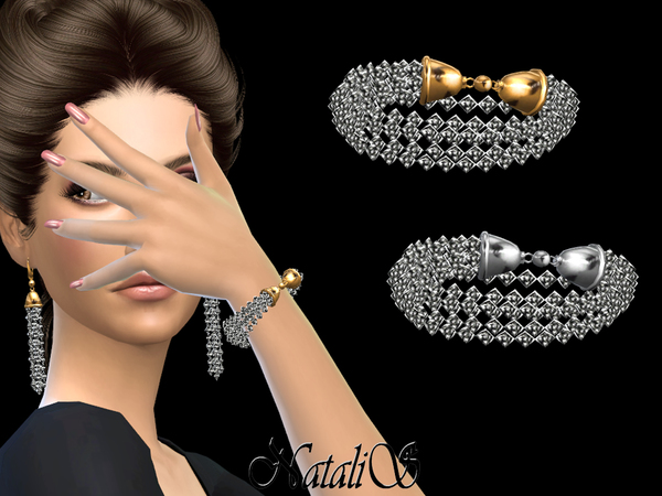 Sims 4 Crystal Multi strand Bracelet by NataliS at TSR
