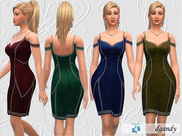 Sims 4 Bling Dress by dgandy at TSR