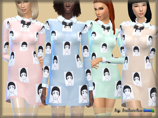 Sims 4 Dress Mireille by bukovka at TSR