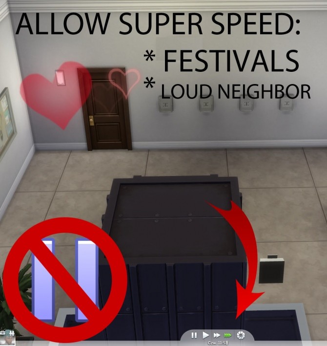 Sims 4 ALLOW SUPER SPEED Festivals and Loud Neighbor by Pawlq at Mod The Sims