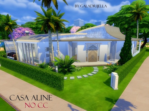Sims 4 Retro House Casa Aline by galadrijella at TSR