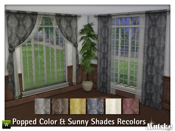 Sims 4 Popped Colors & Sunny Shade Curtain Recolors by mutske at TSR