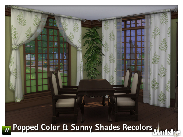 Sims 4 Popped Colors & Sunny Shade Curtain Recolors by mutske at TSR