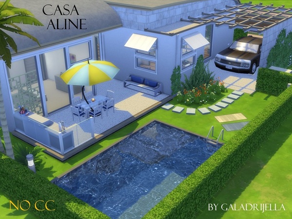 Sims 4 Retro House Casa Aline by galadrijella at TSR