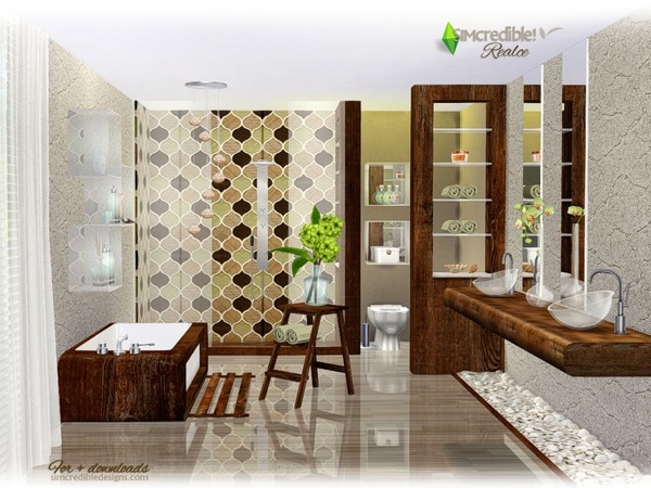 Sims 4 Realce bathroom by SIMcredible at TSR