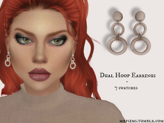 Sims 4 Dual Hoop Earrings at MXFSims