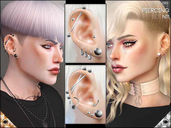 Sims 4 Piercing Set N11 by Pralinesims at TSR
