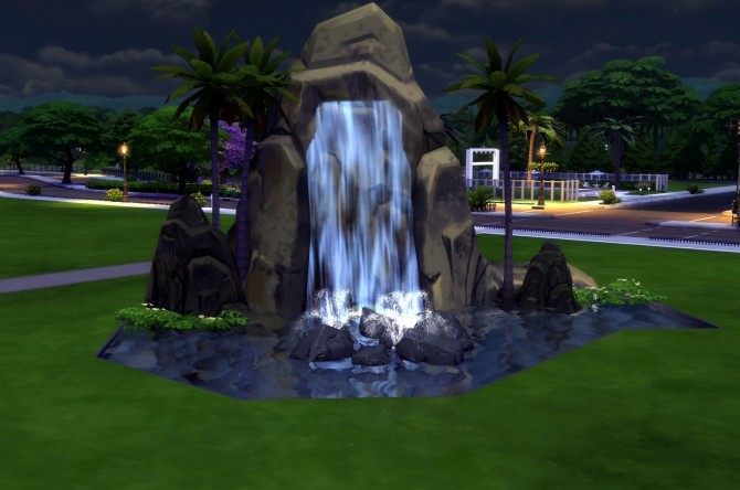 Sims 4 Pinnacle Rock and Waterfall by Snowhaze at Mod The Sims