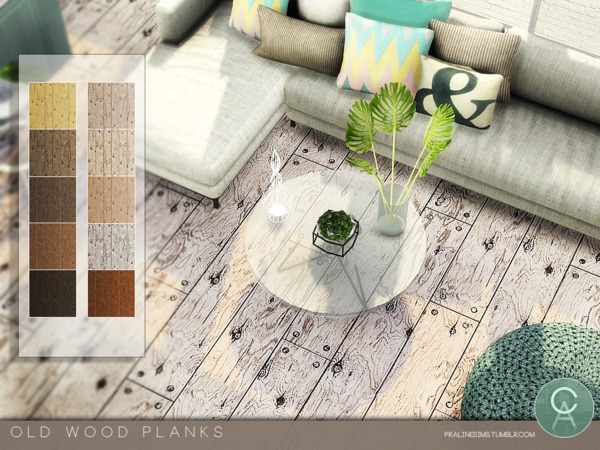 Sims 4 Old Wood Planks by Pralinesims at TSR