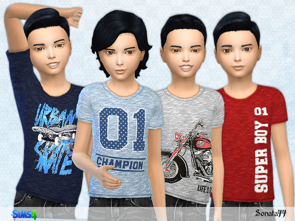 Sims 4 T shirt with nice prints for boys 17 by Sonata77 at TSR