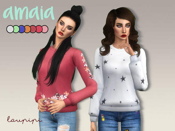 Sims 4 Amaia sweater by laupipi at TSR