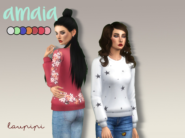 Sims 4 Amaia sweater by laupipi at TSR