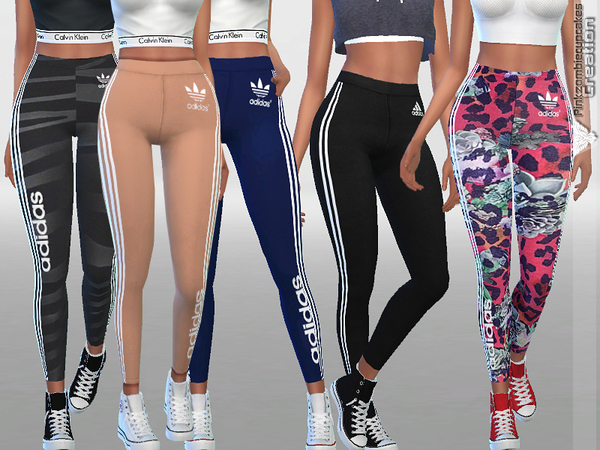 Sims 4 Designer Sporty Leggings Collection 01 by Pinkzombiecupcakes at TSR