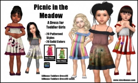 Picnic in the Meadow dress by SamanthaGump at Sims 4 Nexus