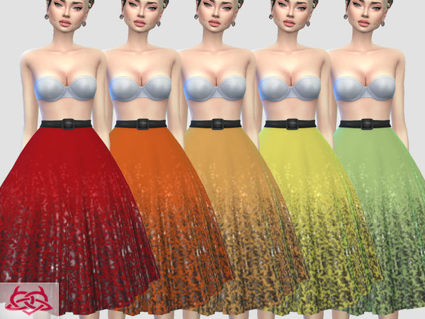Sims 4 Vintage Basic skirt RECOLOR 1 by Colores Urbanos at TSR