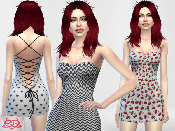Sims 4 Mini dress 3 RECOLOR 3 by Colores Urbanos at TSR
