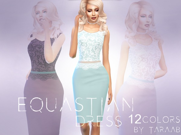 Sims 4 Equastian Dress by taraab at TSR