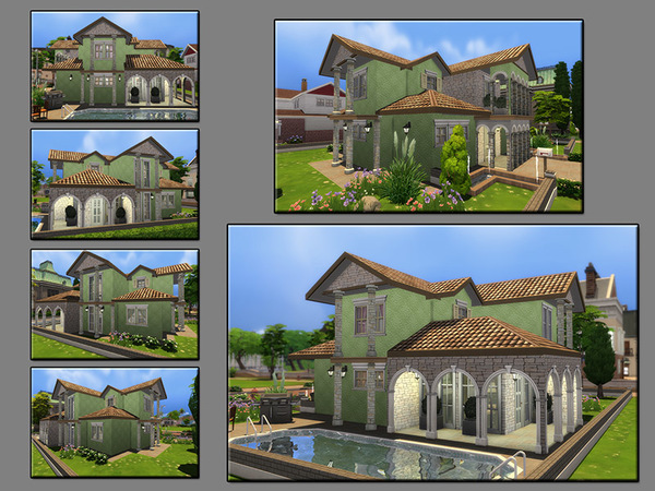 Sims 4 Mediterranian styled Villa Verde by matomibotaki at TSR