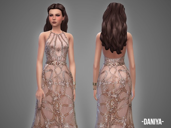 Sims 4 Daniya gown by April at TSR