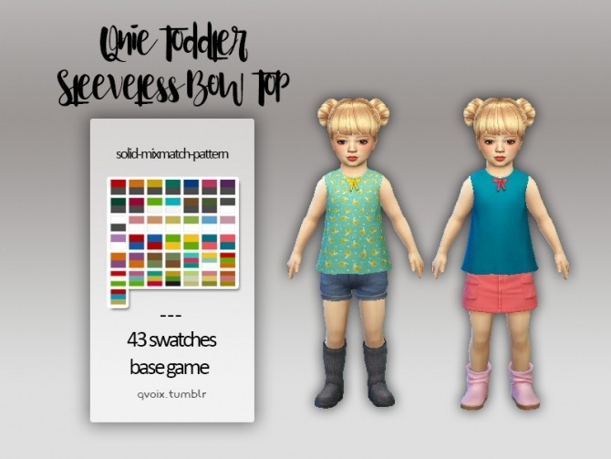 Sims 4 Qnie Toddler Sleeveless Bow Top at qvoix – escaping reality