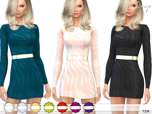 Sims 4 Animal Textured Mini Dress by ekinege at TSR