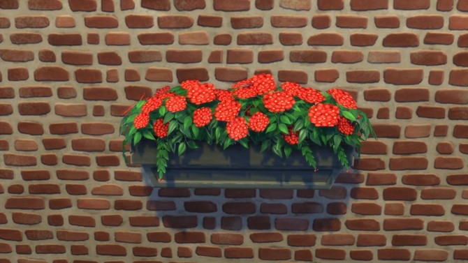 Sims 4 Merry Geranium Windowbox by Snowhaze at Mod The Sims