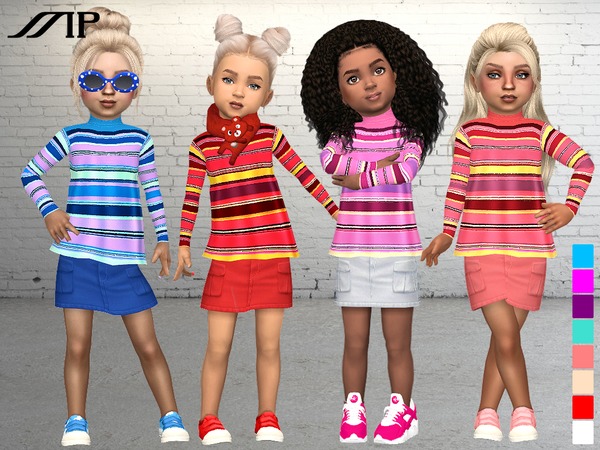 Sims 4 MP Toddler Stripes Top by MartyP at TSR
