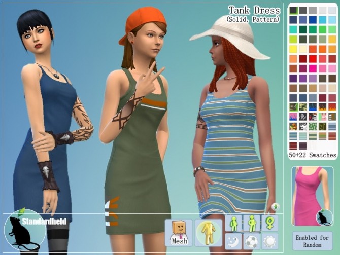 Sims 4 Recolors of Amarylls tank dress by Standardheld at SimsWorkshop