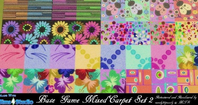 Sims 4 Base Game Mixed Carpet Set 2 by wendy35pearly at Mod The Sims