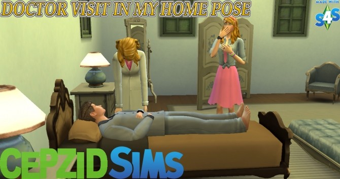 Sims 4 Doctor Visit In My Home poses by cepzid at SimsWorkshop