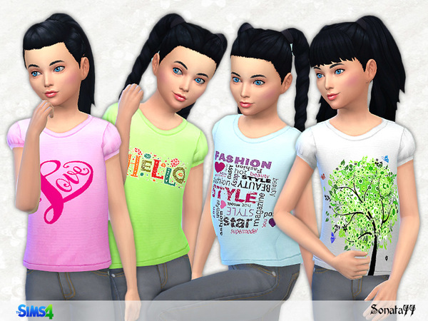 Sims 4 Nice T shirts for girl by Sonata77 at TSR