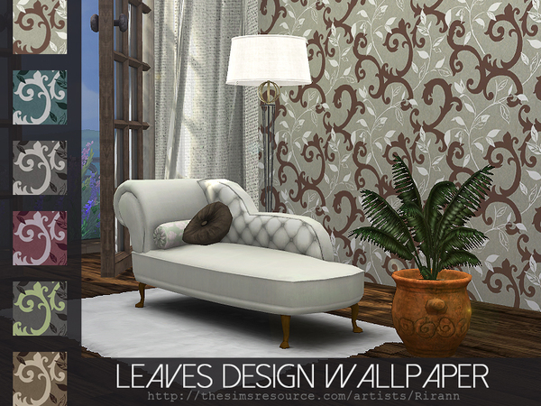 Sims 4 Leaves Design Wallpaper by Rirann at TSR