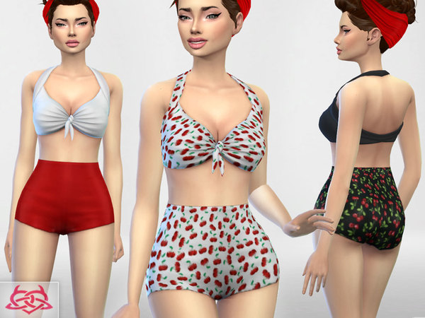 Sims 4 Pin up Swimwear 1 by Colores Urbanos at TSR