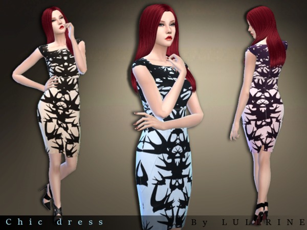 Sims 4 Chic dress by LULIRINE at TSR