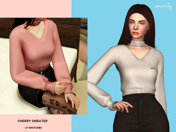 Sims 4 Cherry Sweater by serenity cc at TSR