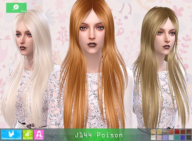 Sims 4 J144 Poison hair (free) at Newsea Sims 4