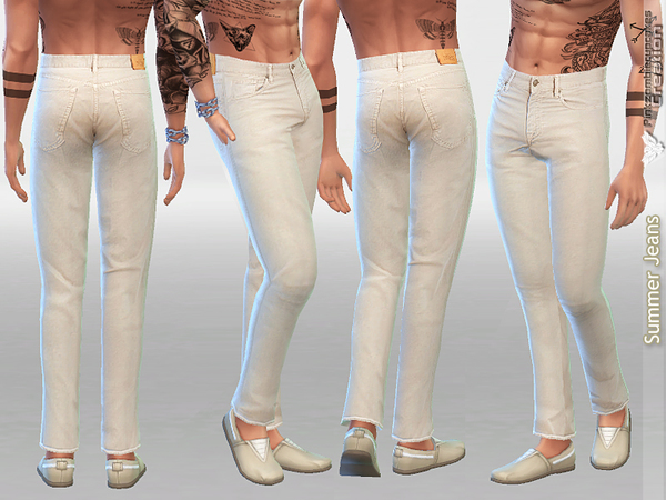 Sims 4 Summer Jeans For Men by Pinkzombiecupcakes at TSR