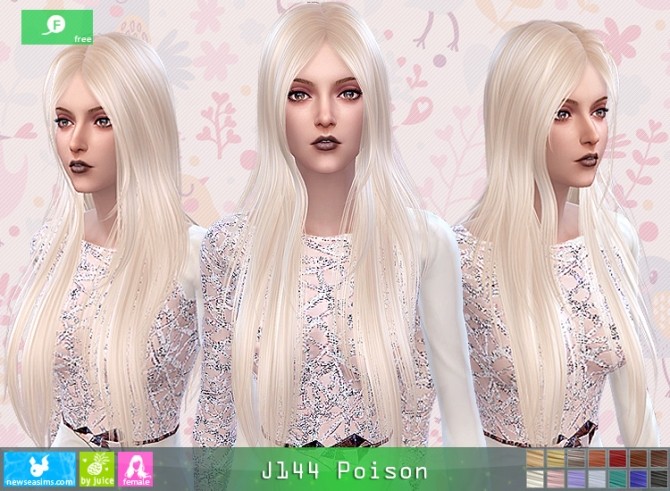 Sims 4 J144 Poison hair (free) at Newsea Sims 4