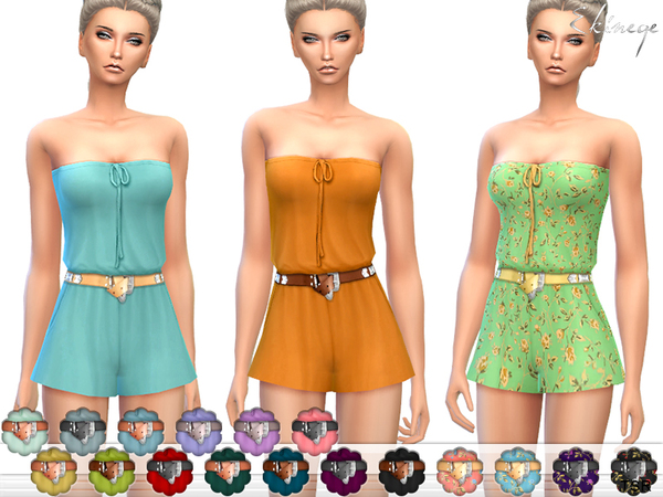 Sims 4 Strapless Romper by ekinege at TSR