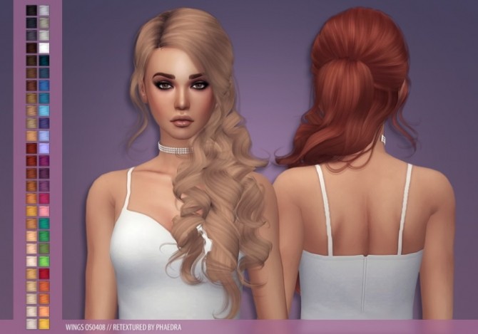 Sims 4 Wings OS0408 hair retexture at Phaedra