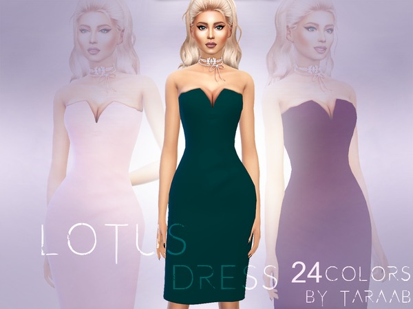 Sims 4 Lotus Dress by taraab at TSR