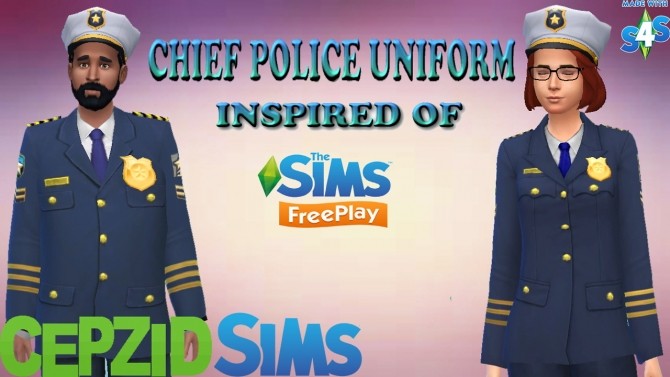 Sims 4 Chief police uniform by cepzid at SimsWorkshop
