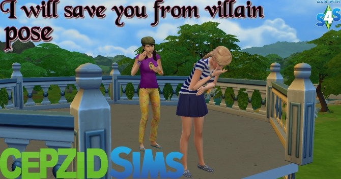 Sims 4 I Will Save You From Villain Pose by cepzid at SimsWorkshop