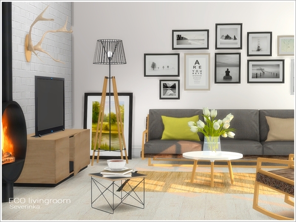 Sims 4 ECO livingroom by Severinka at TSR