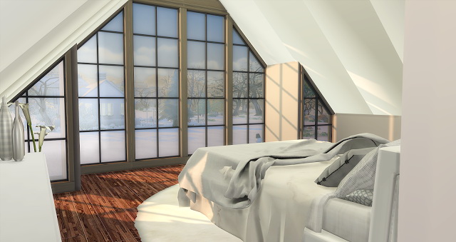 Sims 4 Modern Attic Bedroom at Liney Sims