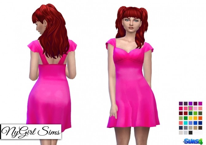Sims 4 Ruffle Sleeve Spring Dress at NyGirl Sims