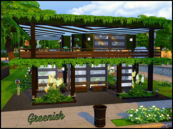 Sims 4 Greenish house by sparky at TSR