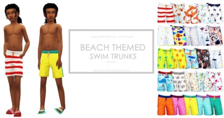 Beach Themed Swim Trunks for Boys at Onyx Sims