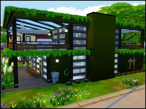 Sims 4 Greenish house by sparky at TSR